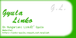 gyula linko business card
